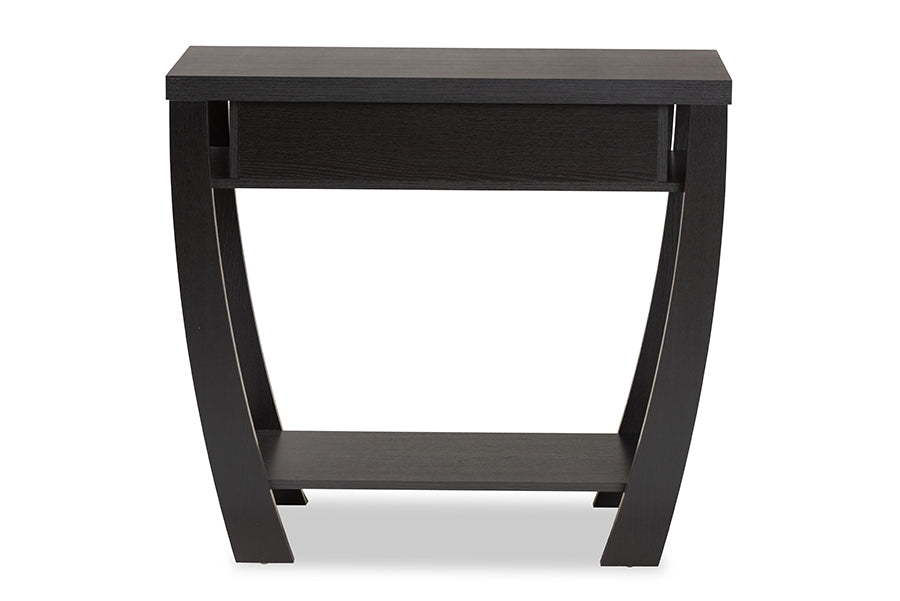 Baxton Studio Capote Modern and Contemporary Dark Brown Finished Wood 2-Drawer Console Table