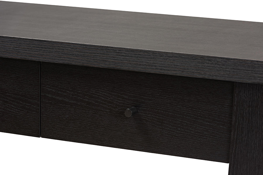 Baxton Studio Capote Modern and Contemporary Dark Brown Finished Wood 2-Drawer Console Table