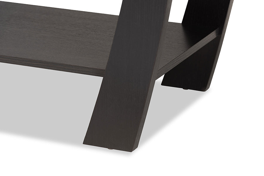 Baxton Studio Capote Modern and Contemporary Dark Brown Finished Wood 2-Drawer Console Table