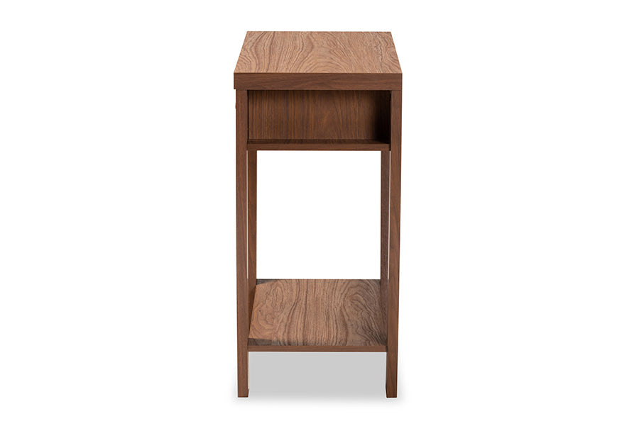 Baxton Studio Capote Modern and Contemporary Walnut Brown Finished Wood 2-Drawer Console Table
