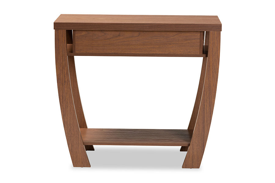 Baxton Studio Capote Modern and Contemporary Walnut Brown Finished Wood 2-Drawer Console Table