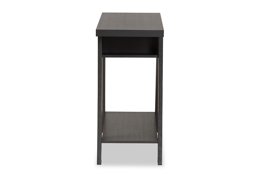 Baxton Studio Herman Modern and Contemporary Dark Brown Finished Wood 1-Drawer Console Table
