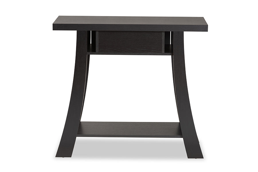 Baxton Studio Herman Modern and Contemporary Dark Brown Finished Wood 1-Drawer Console Table