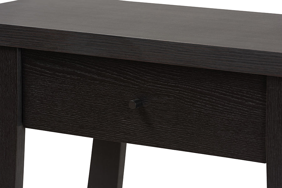 Baxton Studio Herman Modern and Contemporary Dark Brown Finished Wood 1-Drawer Console Table