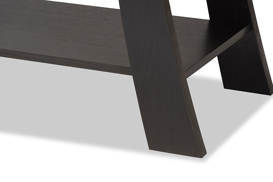 Baxton Studio Herman Modern and Contemporary Dark Brown Finished Wood 1-Drawer Console Table