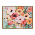 Framed Colorful Floral Bouquet Canvas Wall Art 32.5"L