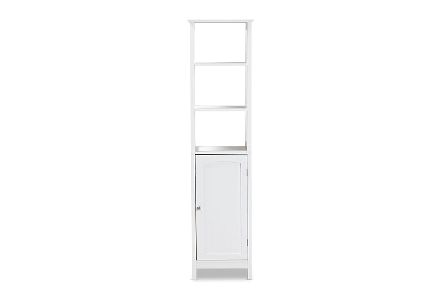 Baxton Studio Beltran Modern and Contemporary White Finished Wood Bathroom Storage Cabinet