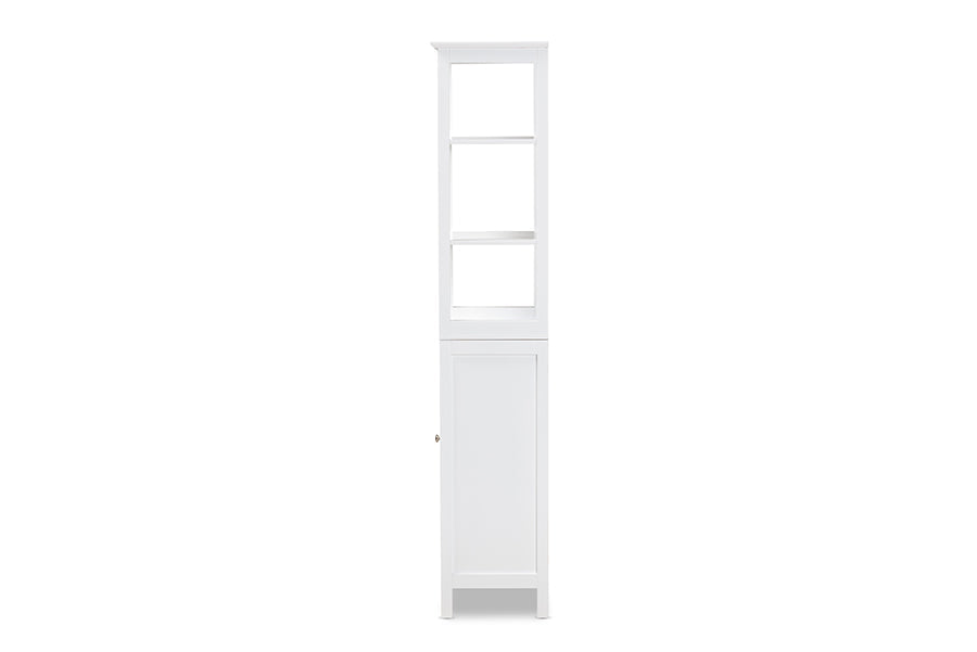 Baxton Studio Beltran Modern and Contemporary White Finished Wood Bathroom Storage Cabinet