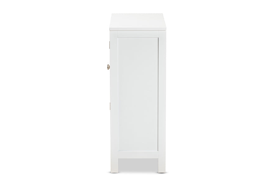Baxton Studio Jaela Modern and Contemporary White Finished Wood 2-Door Bathroom Storage Cabinet