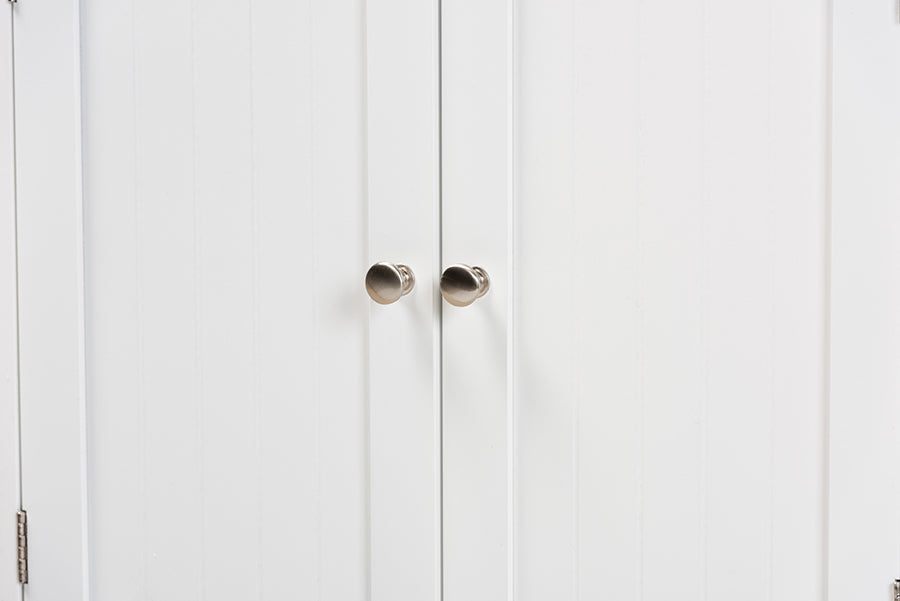 Baxton Studio Jaela Modern and Contemporary White Finished Wood 2-Door Bathroom Storage Cabinet