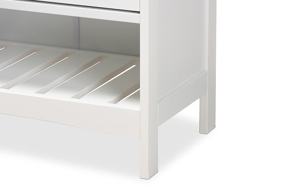 Baxton Studio Jaela Modern and Contemporary White Finished Wood 2-Door Bathroom Storage Cabinet