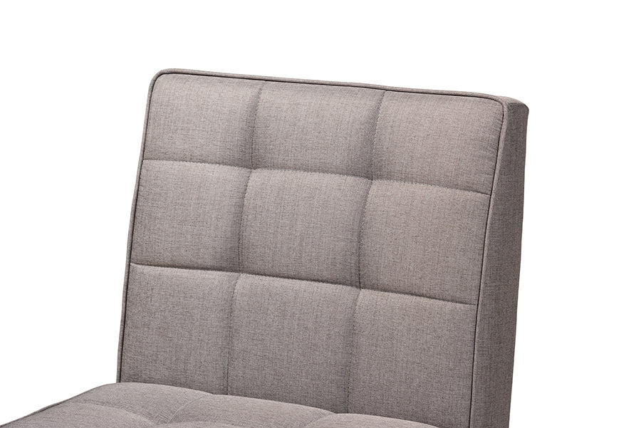 Baxton Studio Sanford Mid-Century Modern Grey Fabric Upholstered and Walnut Brown Finished Wood Dining Chair
