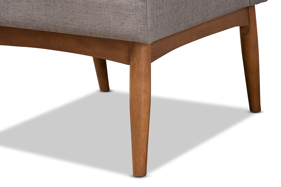 Baxton Studio Sanford Mid-Century Modern Grey Fabric Upholstered and Walnut Brown Finished Wood Dining Chair