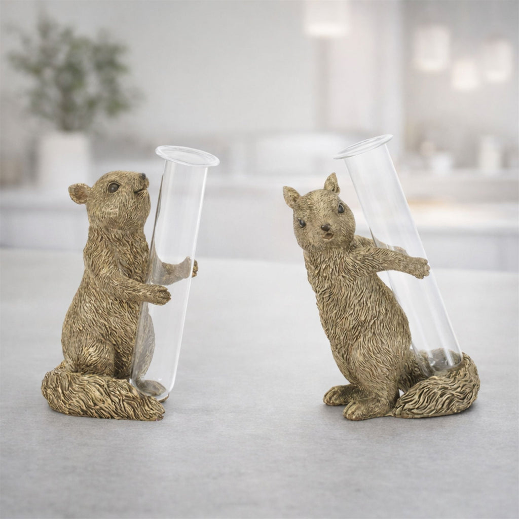 Woodland Squirrel Bud Vase (Set of 2)