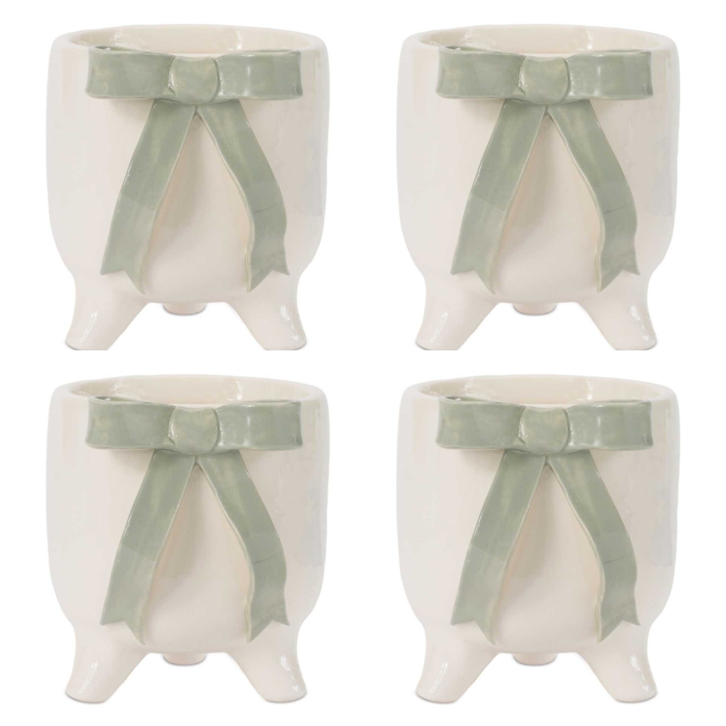 Decorative Bow Scultped Container (Set of 4)