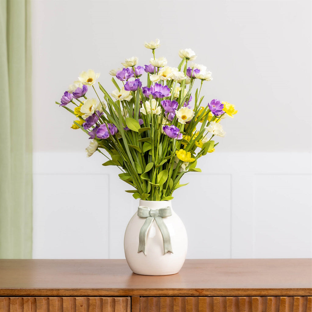 Decorative Bow Sculpted Vase (Set of 4)