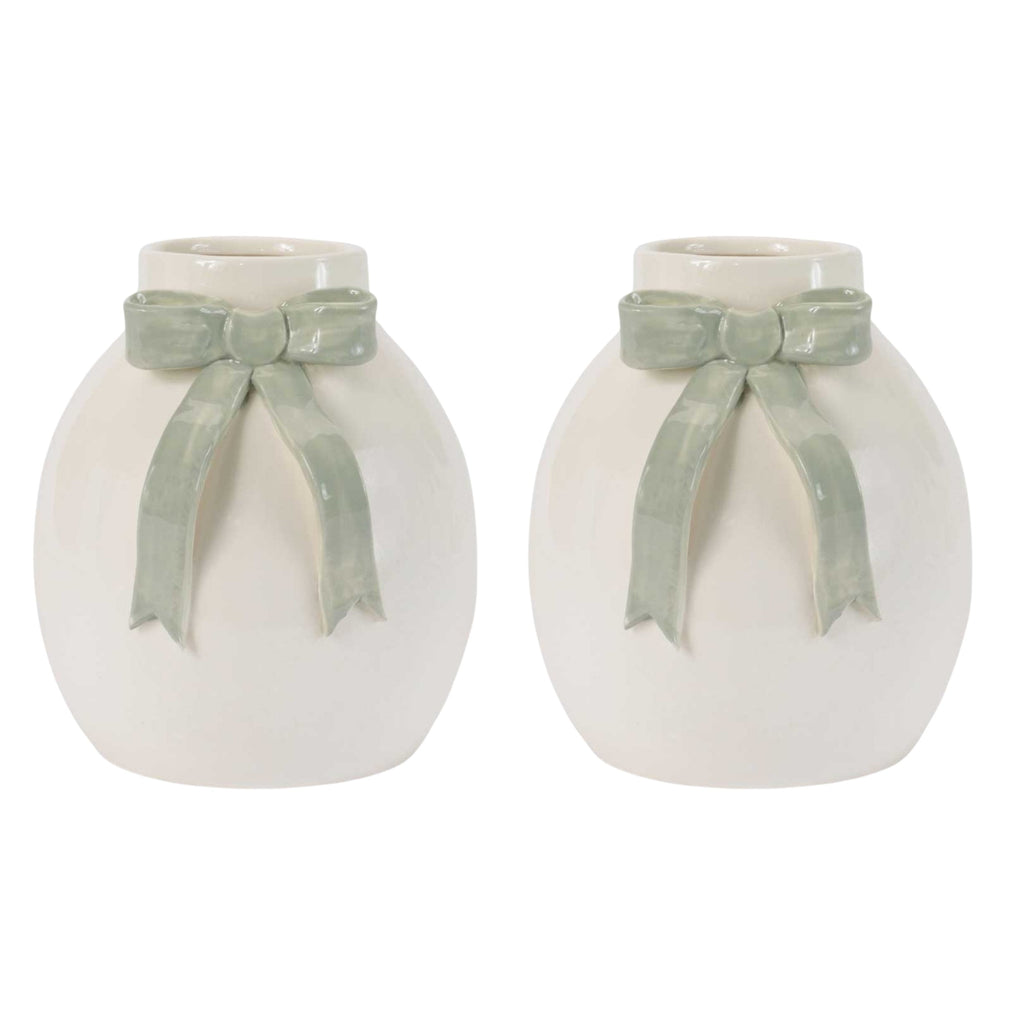 Decorative Bow Sculpted Vase (Set of 4)