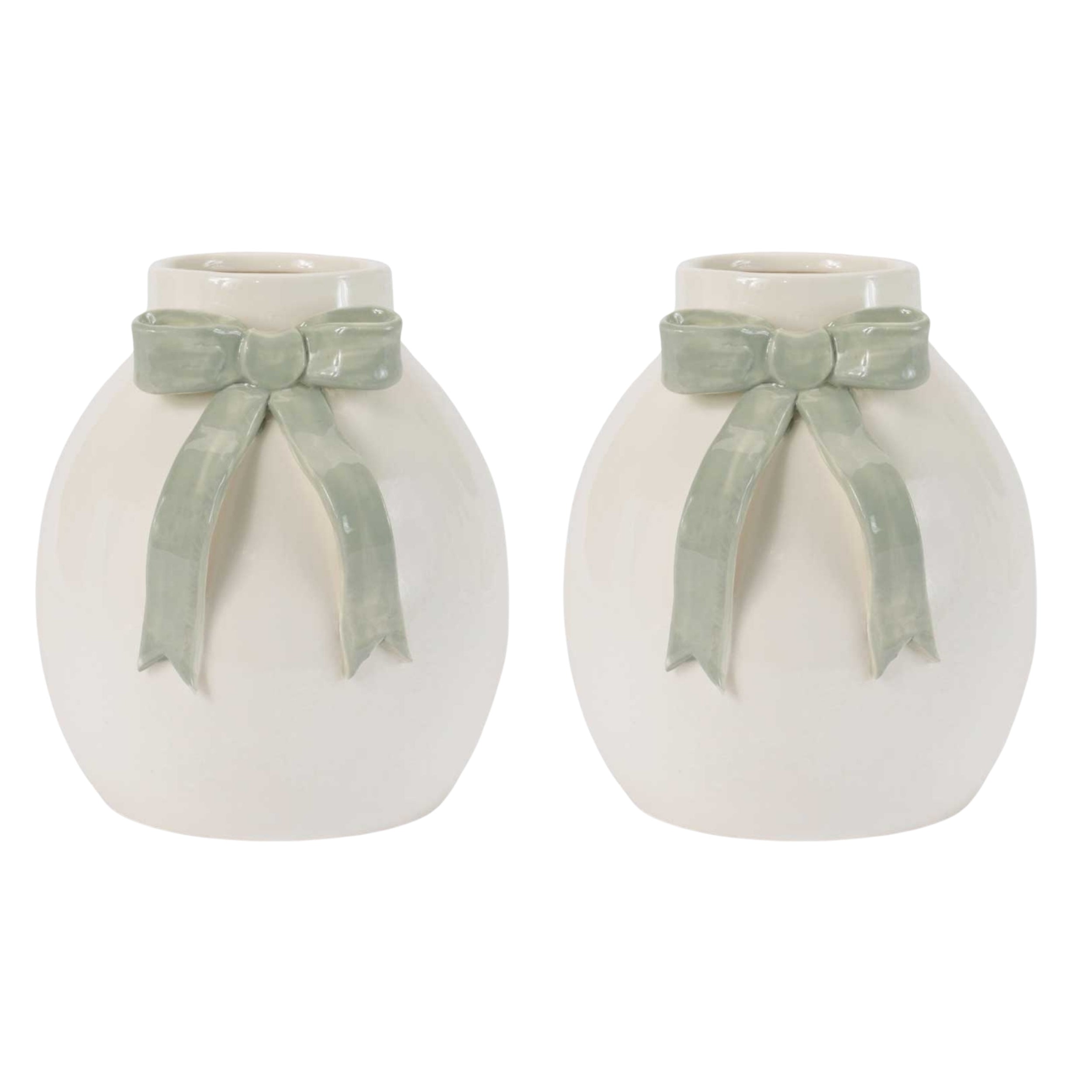 Decorative Bow Sculpted Vase (Set of 4)