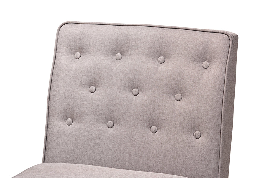 Baxton Studio Riordan Mid-Century Modern Grey Fabric Upholstered and Walnut Brown Finished Wood Dining Chair