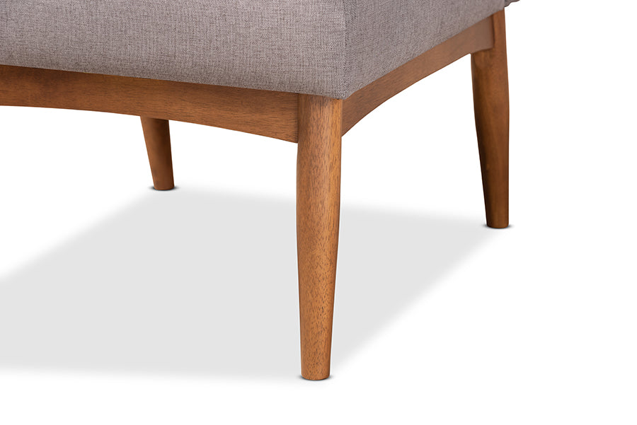 Baxton Studio Riordan Mid-Century Modern Grey Fabric Upholstered and Walnut Brown Finished Wood Dining Chair