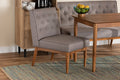 Baxton Studio Riordan Mid-Century Modern Grey Fabric Upholstered and Walnut Brown Finished Wood Dining Chair