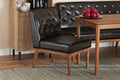 Baxton Studio Riordan Mid-Century Modern Dark Brown Faux Leather Upholstered and Walnut Brown Finished Wood Dining Chair