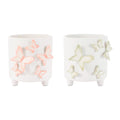 Butterfly Accent Dolomite Planter (Set of 2)
