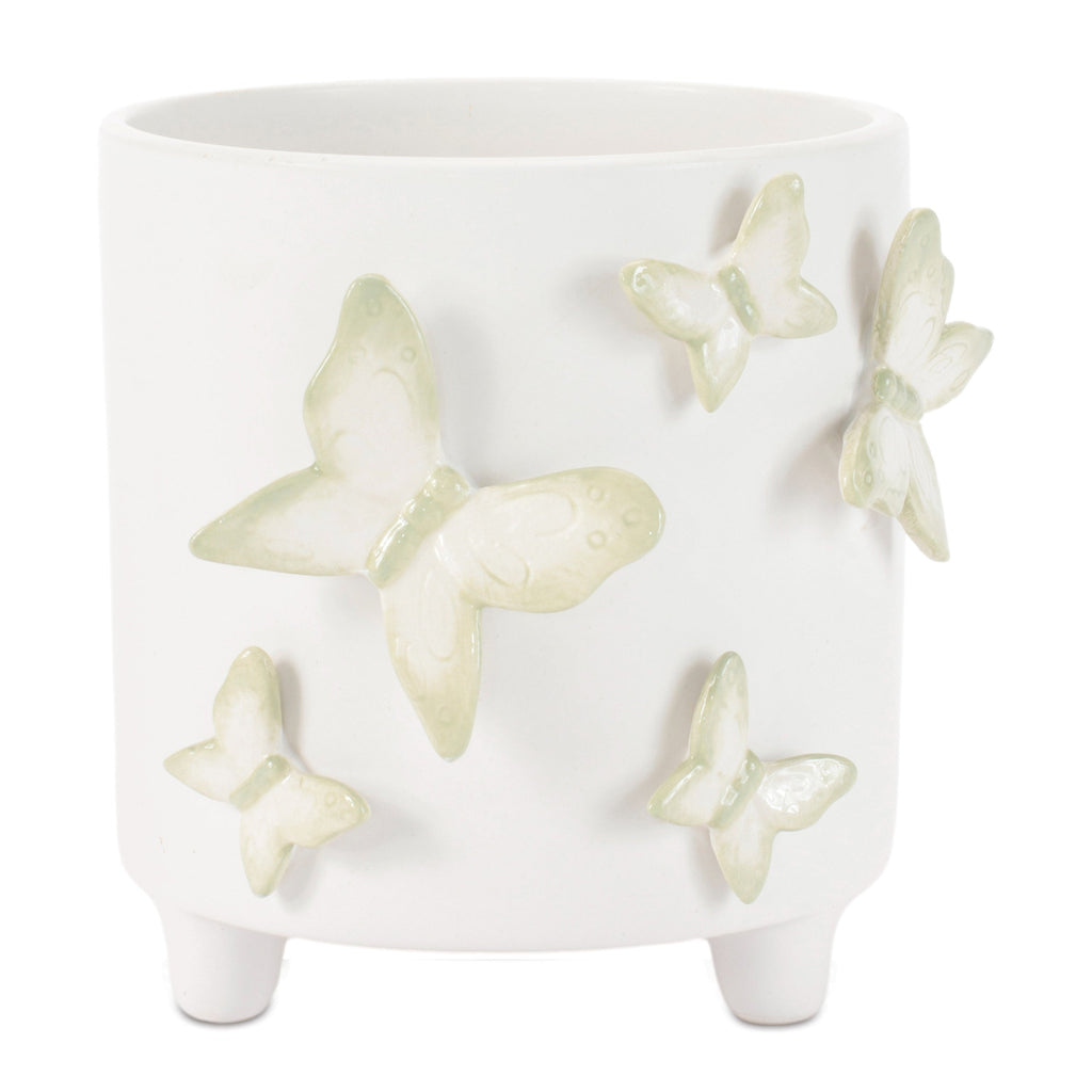 Butterfly Accent Dolomite Planter (Set of 2)