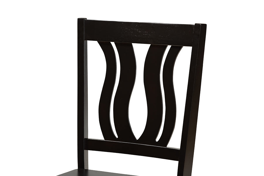 Baxton Studio Anesa Modern and Contemporary Transitional Dark Brown Finished Wood 5-Piece Dining Set