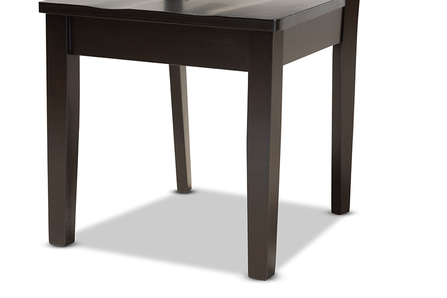 Baxton Studio Anesa Modern and Contemporary Transitional Dark Brown Finished Wood 5-Piece Dining Set