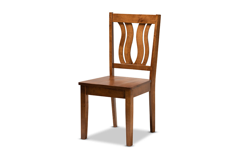 Baxton Studio Anesa Modern and Contemporary Transitional Walnut Brown Finished Wood 5-Piece Dining Set