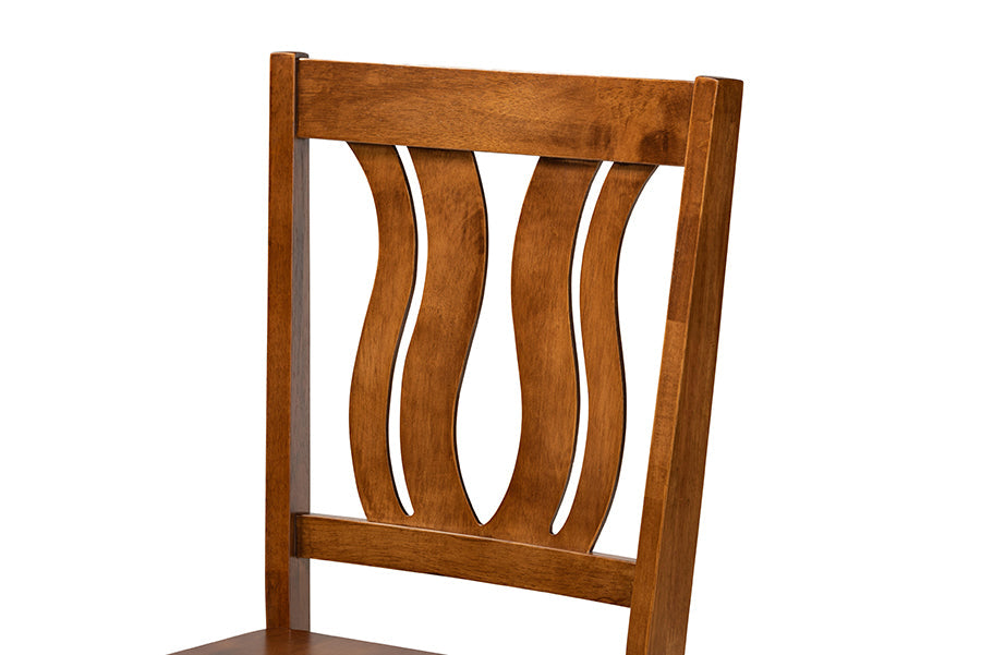 Baxton Studio Anesa Modern and Contemporary Transitional Walnut Brown Finished Wood 5-Piece Dining Set