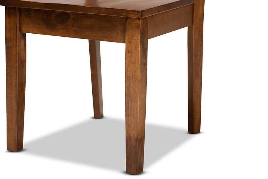 Baxton Studio Anesa Modern and Contemporary Transitional Walnut Brown Finished Wood 5-Piece Dining Set