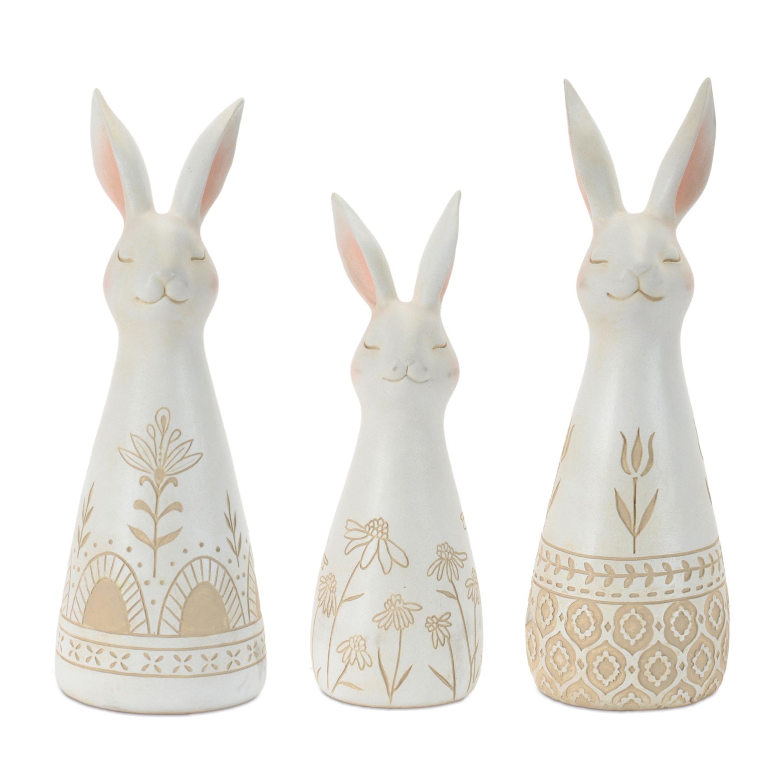 Ornate Floral Pattern Rabbit (Set of 3)