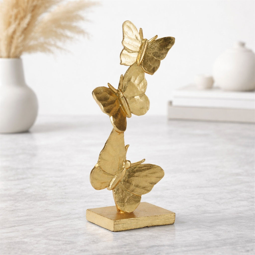 Gold Stacked Butterfly DŽcor (Set of 2)