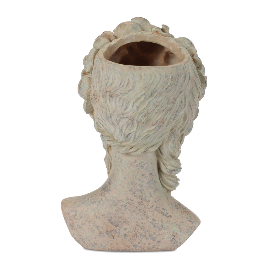 Decorative Woman Bust Planter 10.5"H