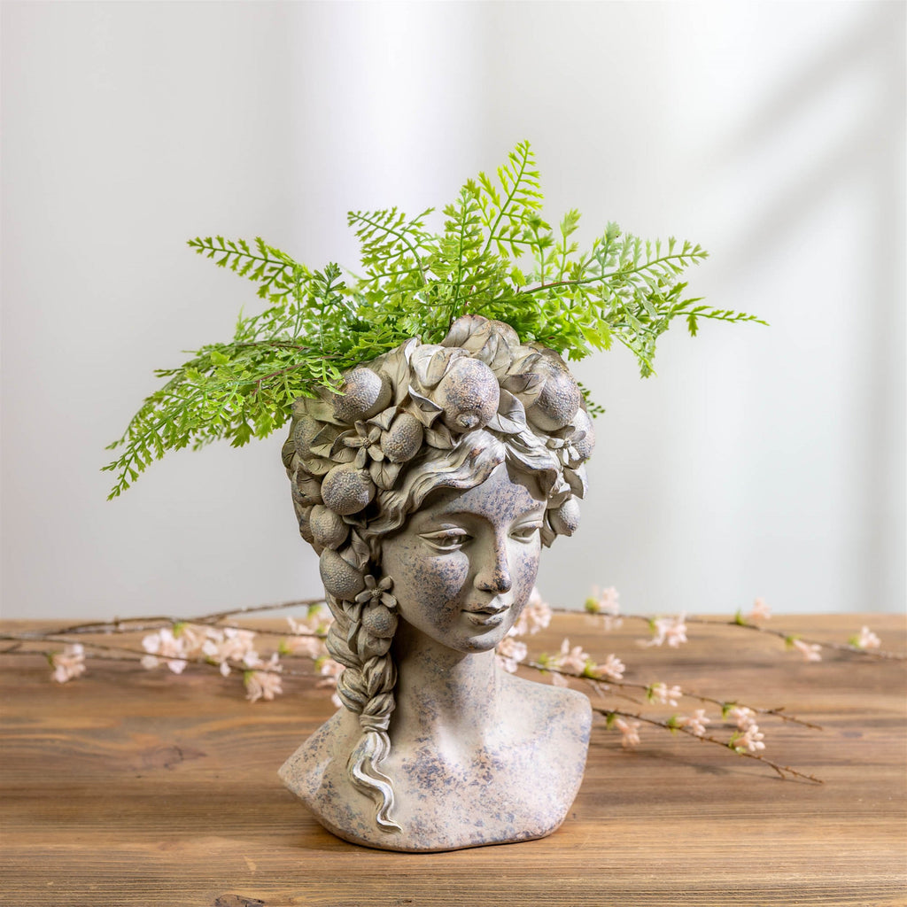 Decorative Woman Bust Planter 10.5"H