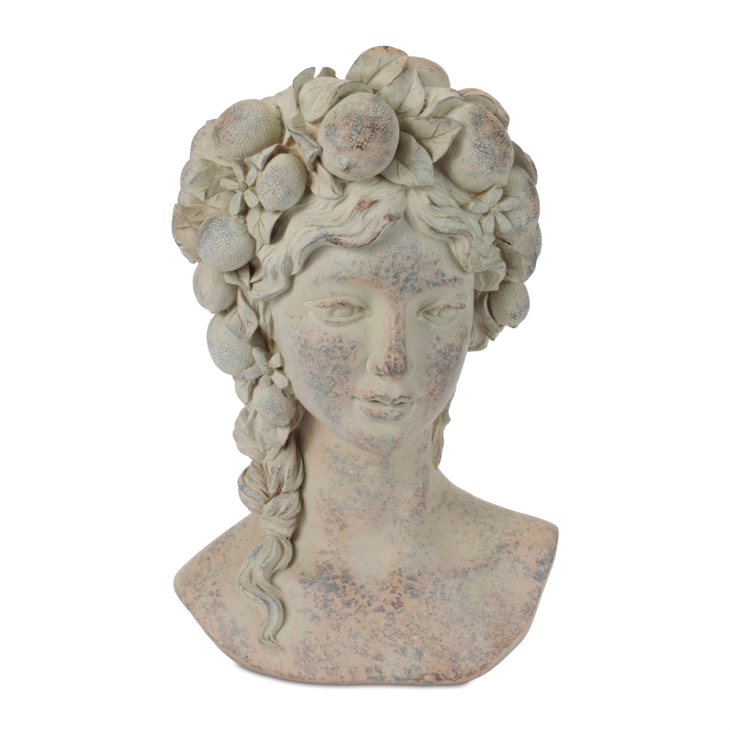 Decorative Woman Bust Planter 10.5"H