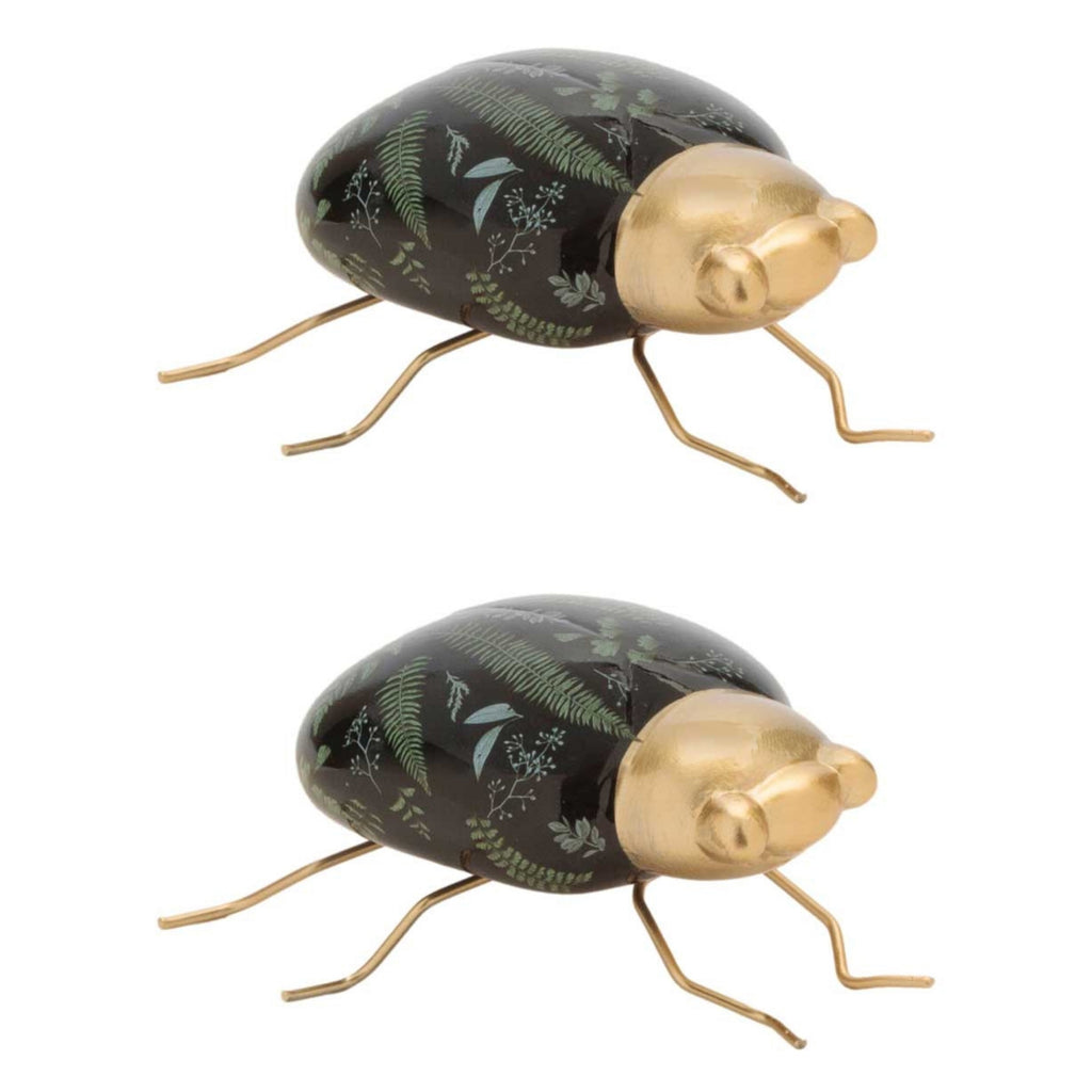 Ceramic Insect with Fern Print (Set of 2)