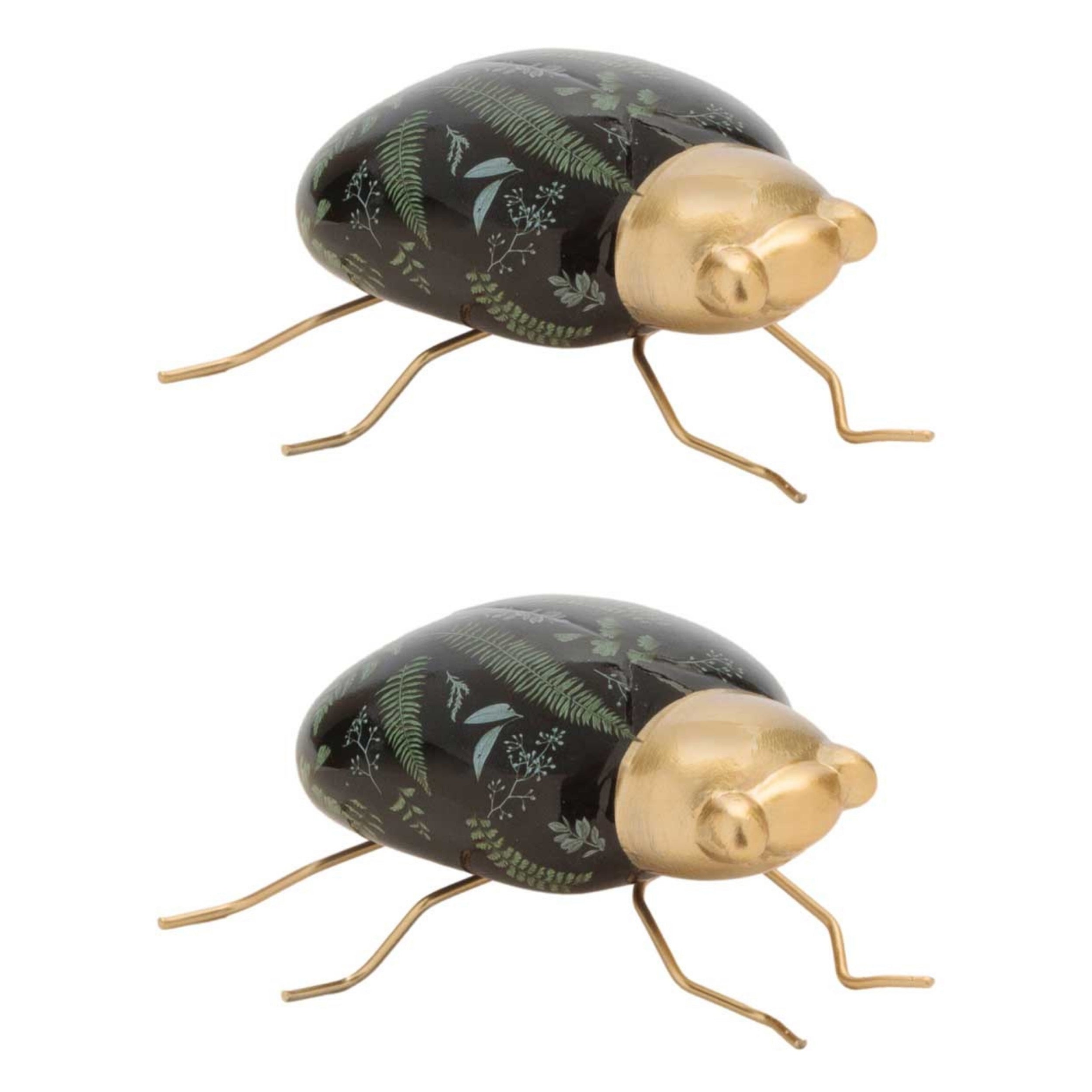 Ceramic Insect with Fern Print (Set of 2)