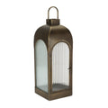 Arched Iron and Ribbed Glass Lantern 22"H