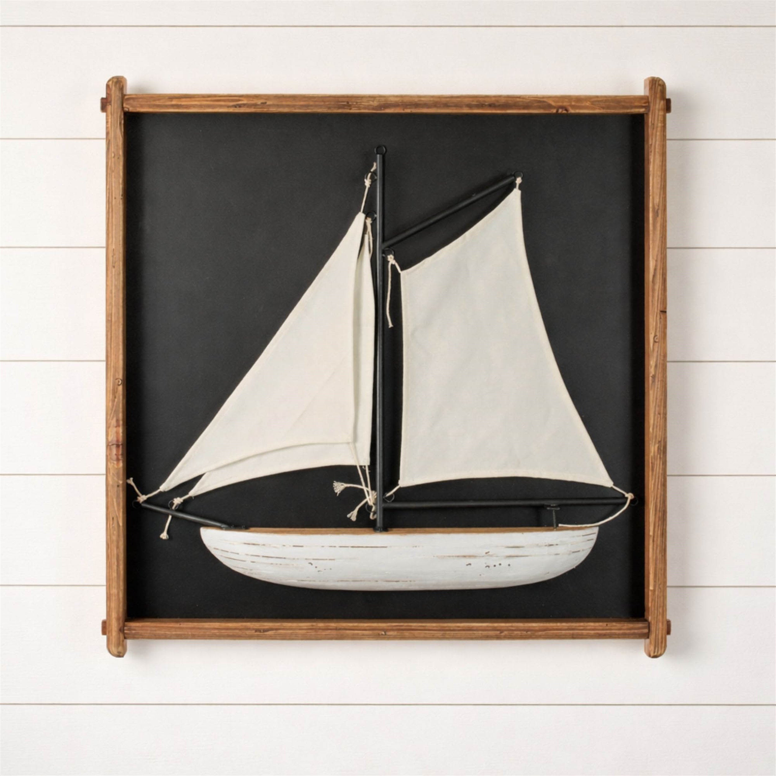Framed 3D Sailboat Wall Art 30"SQ