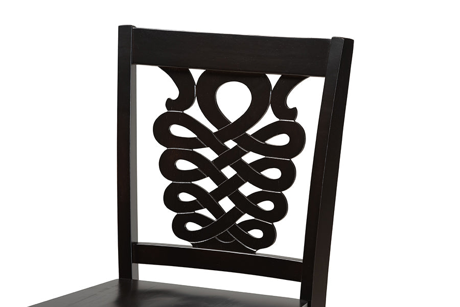Baxton Studio Gervais Modern and Contemporary Transitional Dark Brown Finished Wood 2-Piece Counter Stool Set