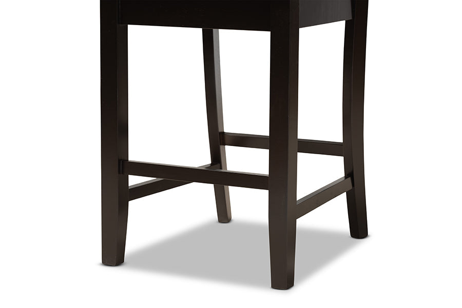 Baxton Studio Gervais Modern and Contemporary Transitional Sand Fabric Upholstered and Dark Brown Finished Wood 2-Piece Counter Stool Set