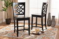 Baxton Studio Nicolette Modern and Contemporary Transitional Dark Brown Finished Wood 2-Piece Counter Stool Set