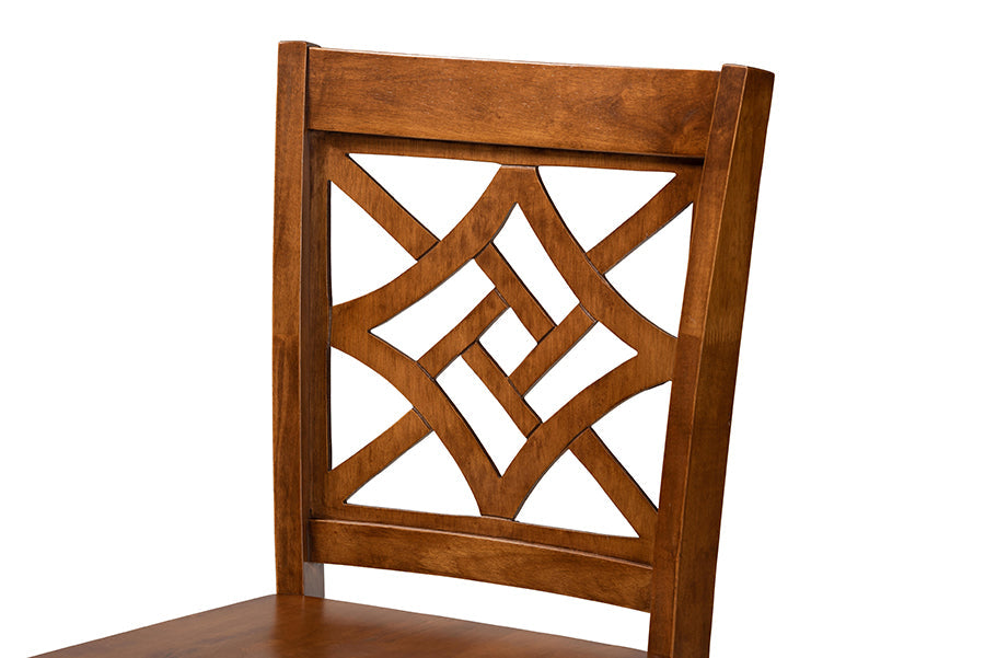 Baxton Studio Nicolette Modern and Contemporary Transitional Walnut Brown Finished Wood 2-Piece Counter Stool Set