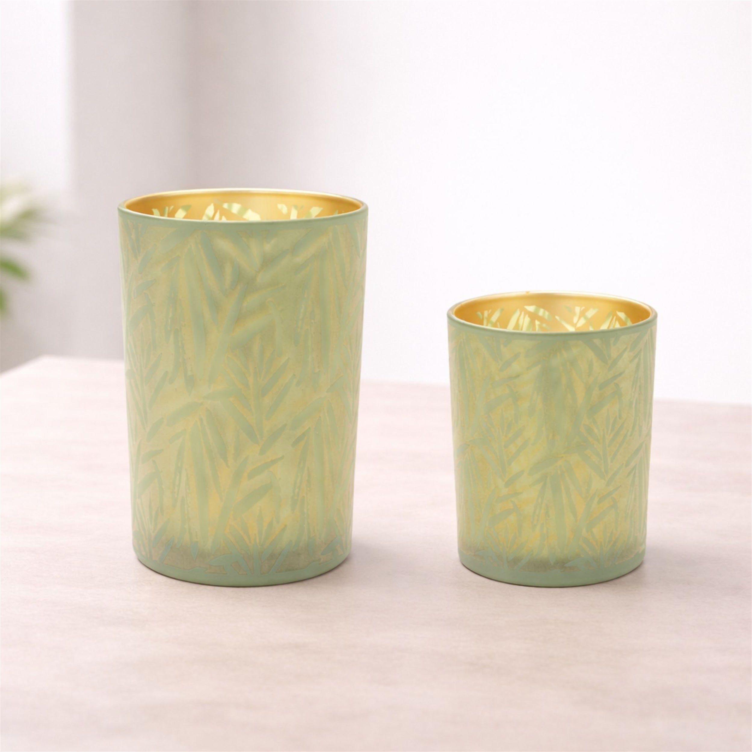 Tropical Patterned Candle Holder (Set of 2)