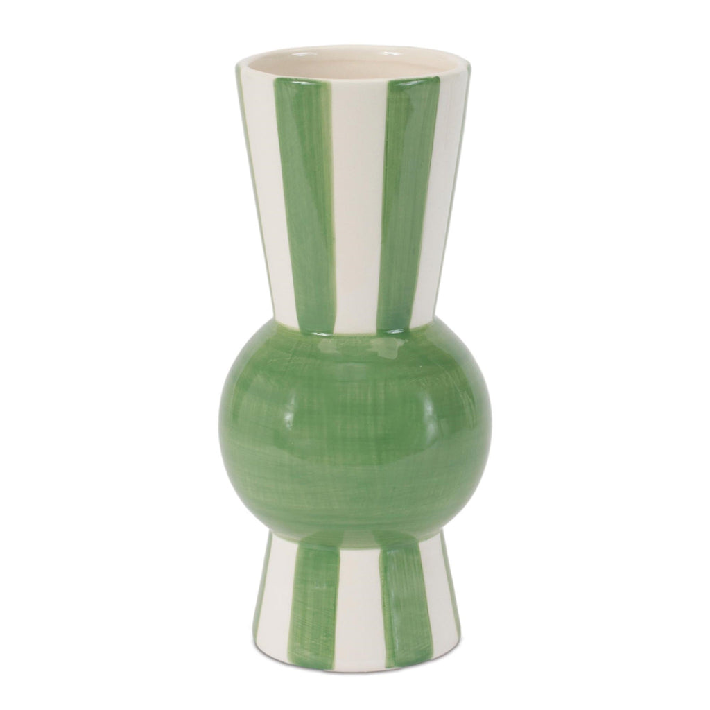 Striped Accent Tapered Vase 8"H
