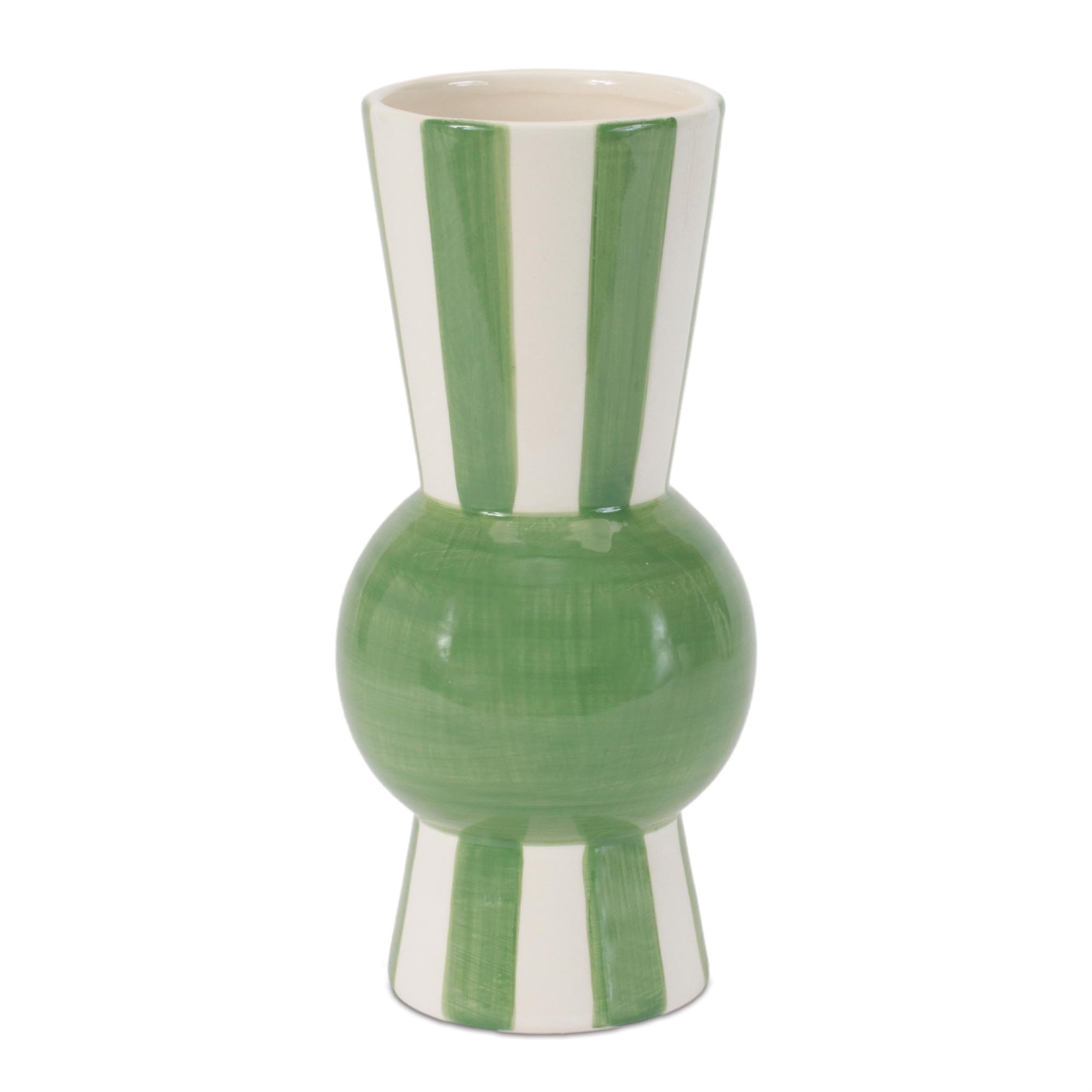 Striped Accent Tapered Vase 8"H