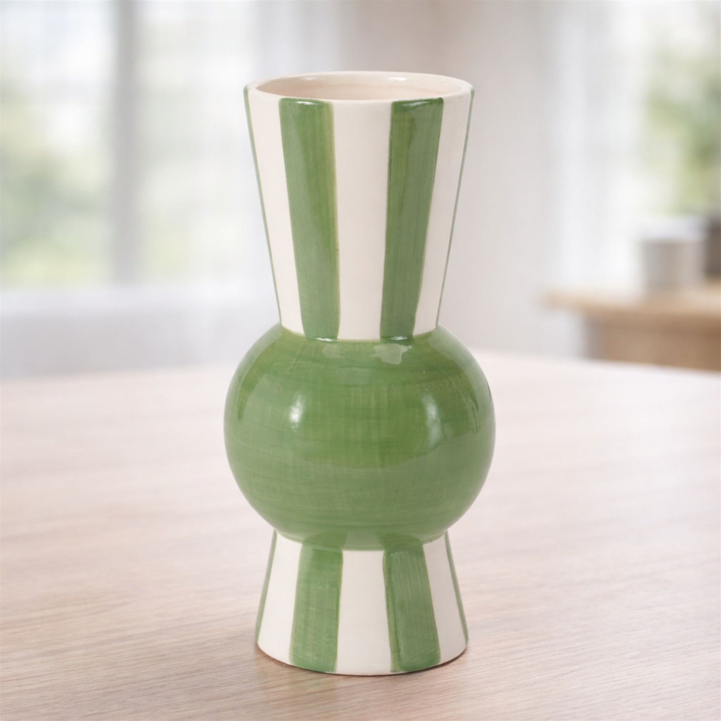 Striped Accent Tapered Vase 8"H